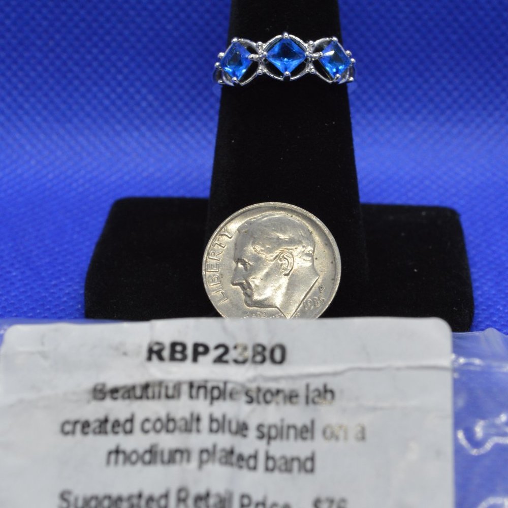 Cobalt Blue Spinel Ring.  Size 6.